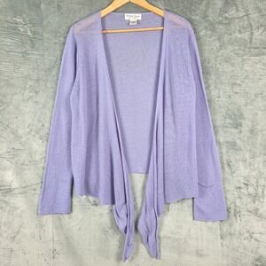Vintage Womens Cardigan Large Purple Cashmere Sweater Luxury Minimalist Preppy